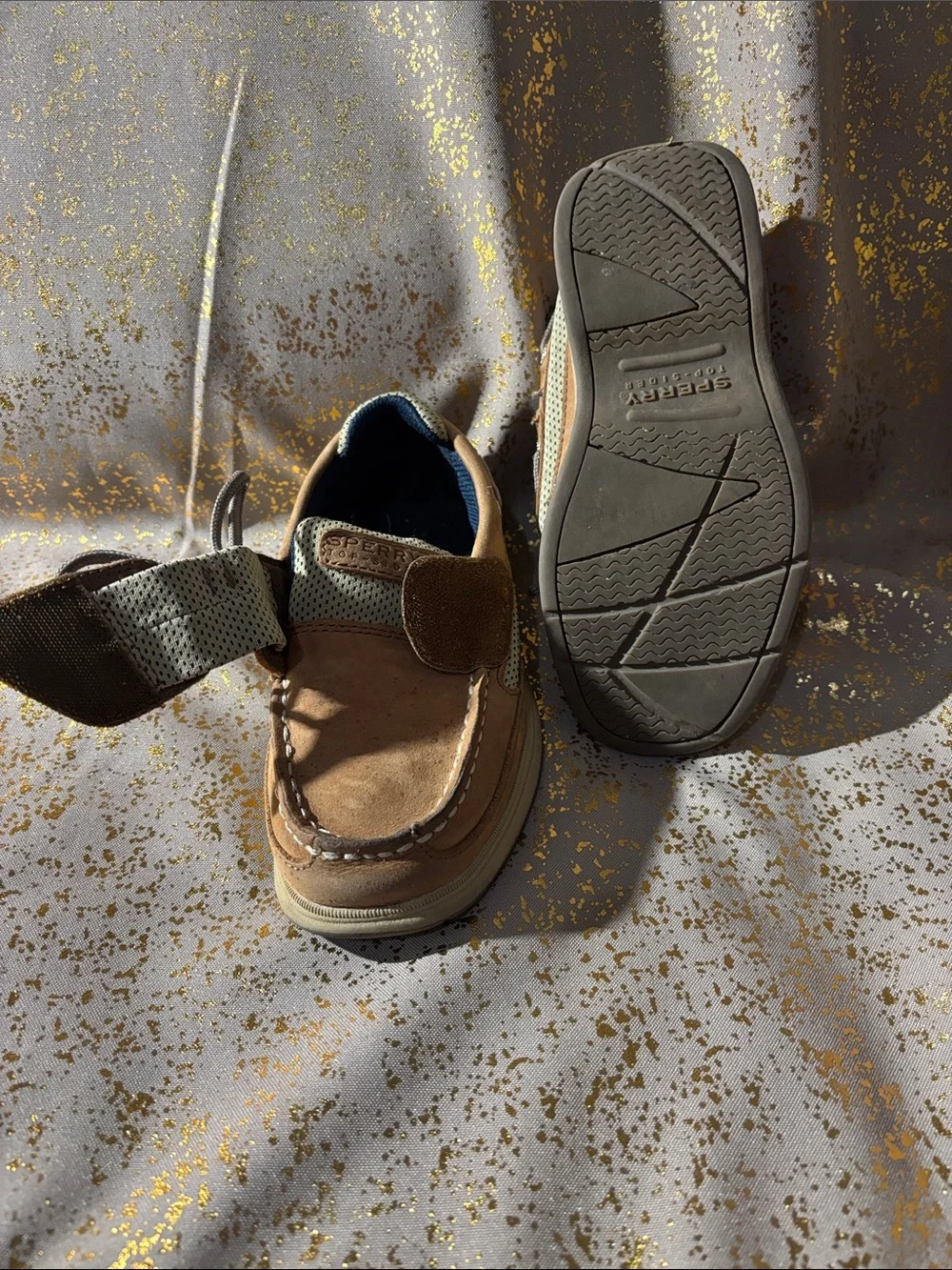 Sperry Tan Suede Lace-Up Boat Shoes